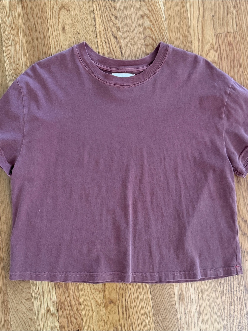 Womens Vintage Wash Mauve Crewneck Tee XiRENA